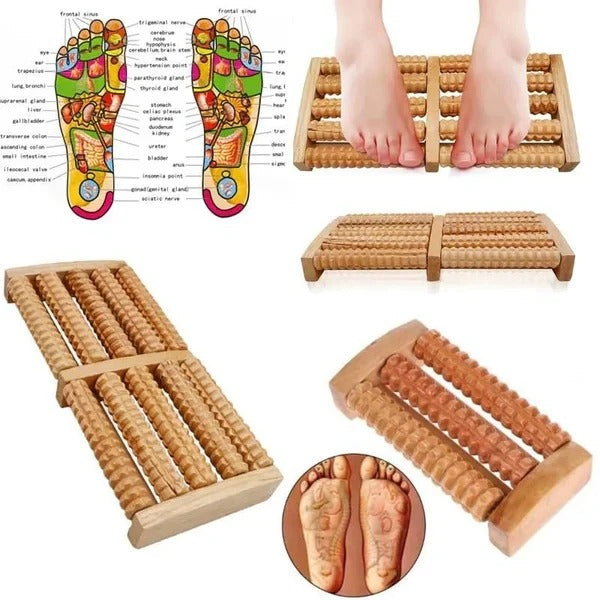 Traditional Wooden and Plastic Roller Massager