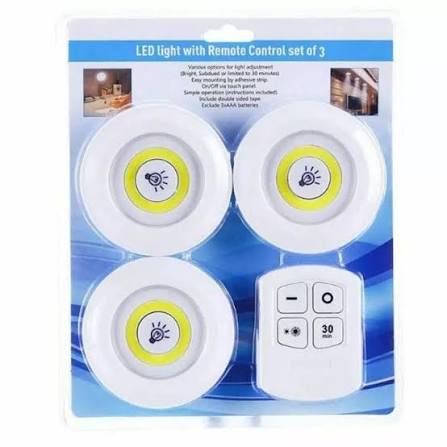 Pack of 3 LED Remote Tap Lights